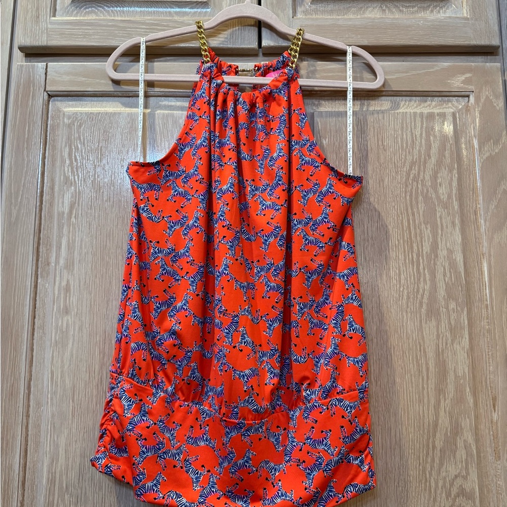 Lilly Pulitzer Halter top zebra Patterned Blouse size M